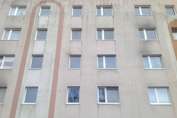 Negatives Beispiel einer nicht funktionierenden Dämmfassade